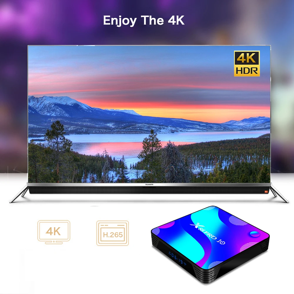 ТВ Box Android 10 X88 PRO 4G 64 Гб оперативной памяти 32 встроенной с двумя камерами процессор