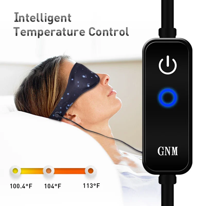 Графеновая электроотопляемая маска для глаз с дальним инфракрасным излучением, регулируемой температурой и нагревом для снятия сухости и отека глаз.