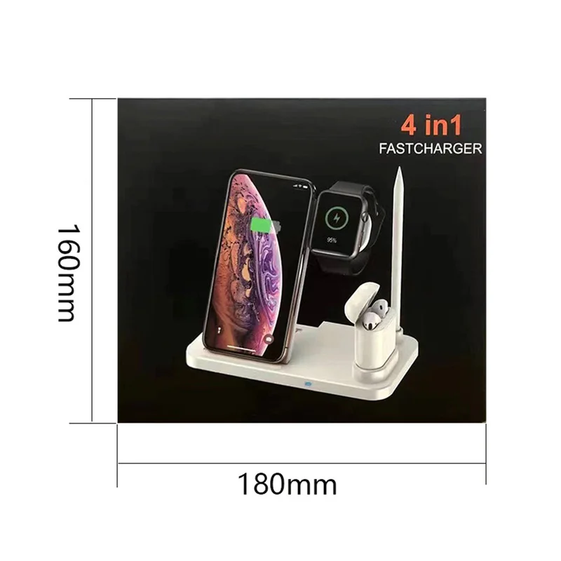 Беспроводное зарядное устройство 4 в 1 для Apple Watch iWatch 2 3 Airpods iPhone XR XS MAX|Зарядные