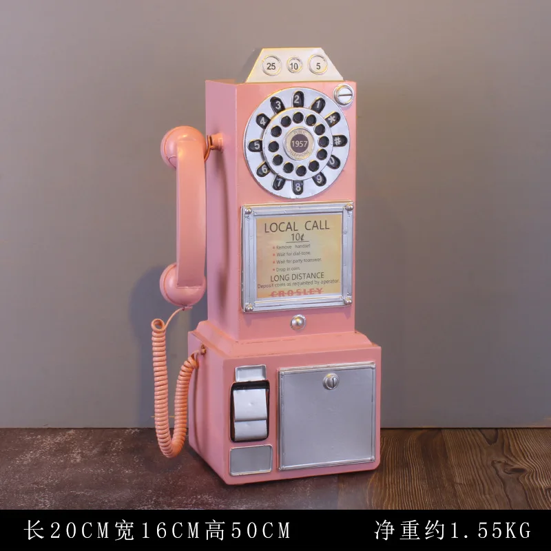 

Miniature figurines Handmade retro make old telephone model bar cafe wall hanging photography props home decoration accessories