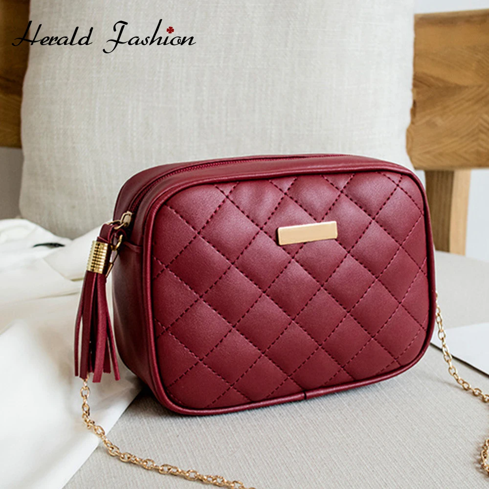 

Модные сумки через плечо с кисточками для женщин, маленькая квадратная сумка из искусственной кожи, клатчи, Повседневная сумка-мессенджер н...