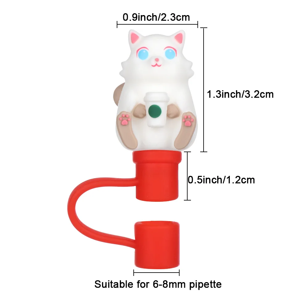 1PC Cute Reusable Silicone Straw Plug Creative Splash Proof Airtight Drinking Dust Cap Cartoon Plugs Cover Cup Accessories | Дом и сад
