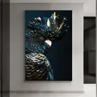 Плакат с изображением черного Какаду в скандинавском стиле, совы, птицы, картина и принты для украшения гостиной, картина для домашнего декора
