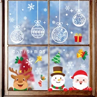 christmas window stickers merry christmas decorations santa elk wall sticker for home room wall decals christmas new year party