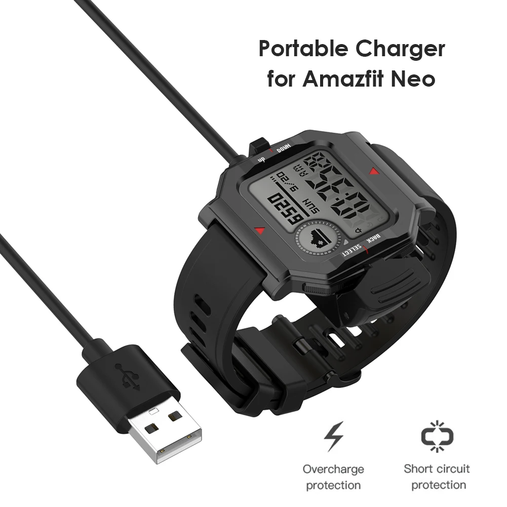 

1 м быстрый USB гибкий зарядный кабель для часов Huami Amazfit Neo montre-браслет умные часы портативное зарядное устройство
