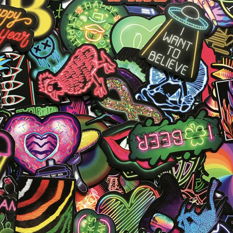 75 шт. неоновая наклейка подарок Детские игрушки Аниме животные милые наклейки