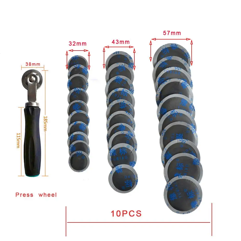 

Car Tire Repair Glue Kit With Roller 30PCS Universal Car Motorcycle Tyre Tire Repair Rubber Glues Patch Tool Packet 32/42/58MM