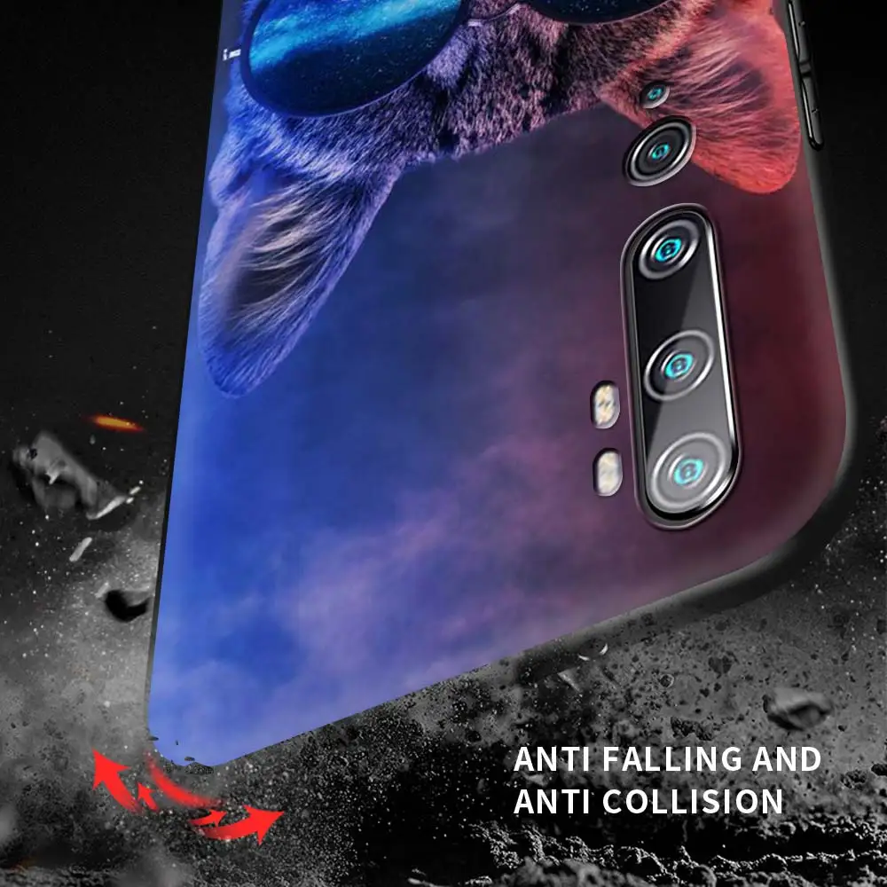 

Cute Animal Tiger Wolf Lion Case For Xiaomi Mi 11 Poco X3 NFC Note 10 10T 9T CC9 9 A2 Lite 8 9SE A1 Black Shockproof Phone Shell