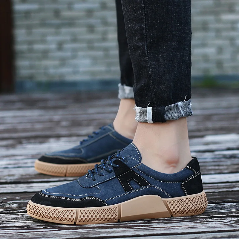 Мужская обувь Замшевые модные кожаные кроссовки Нескользящая дышащая Уличная