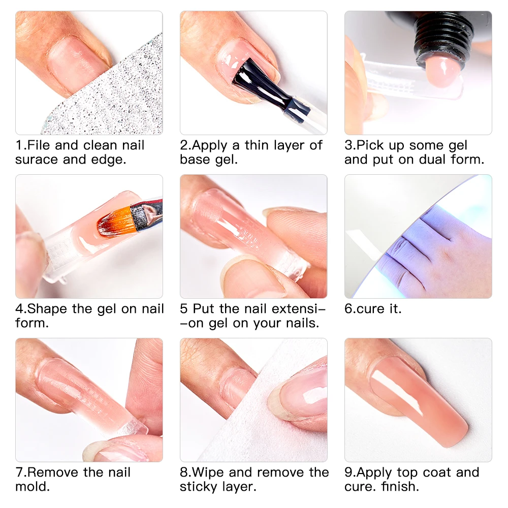 MEET ACROSS 60ml Clear White Nail Acryl Gel UV LED Builder Acrylic Gel for Nail Art Tip Quick Extension Crystal Acrylgel images - 6