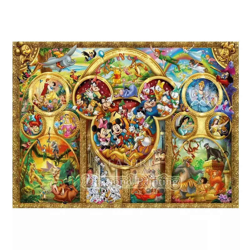 EASHRU мультяшная карта животных 5D алмазная живопись своими руками вышивка