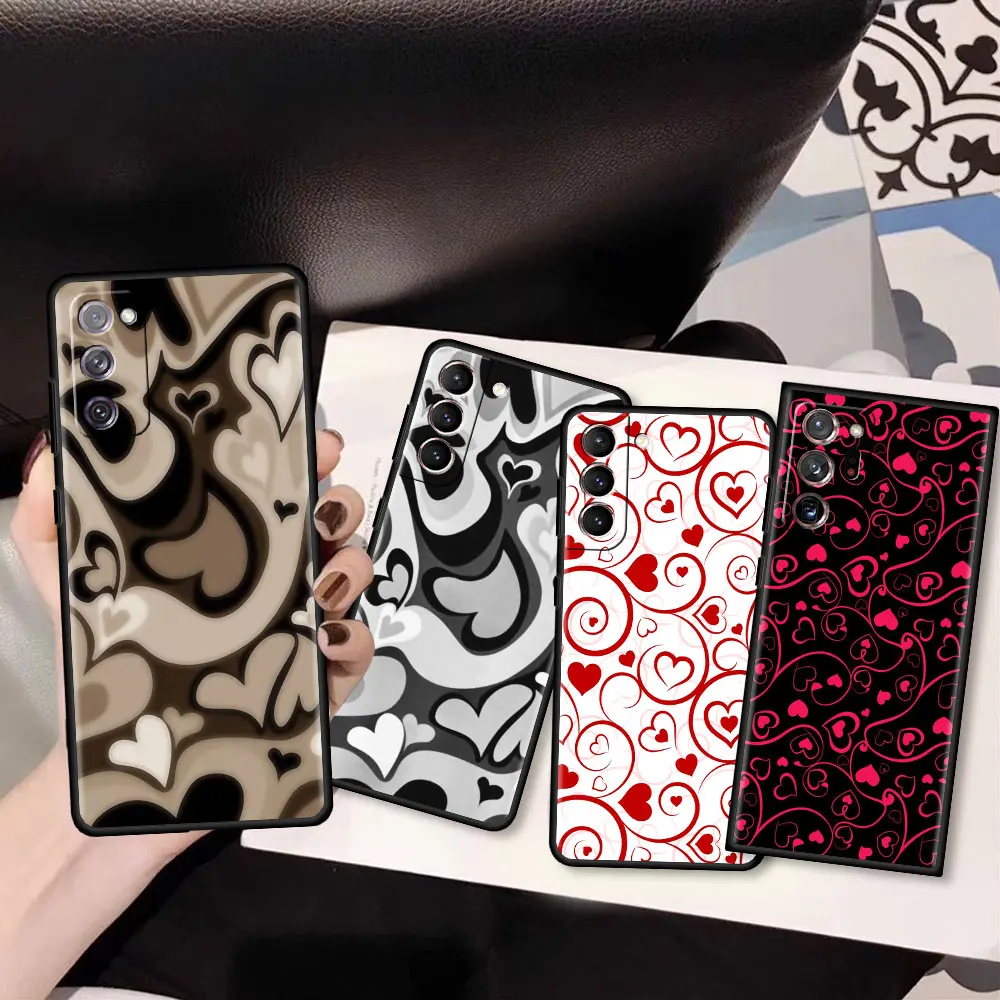 

Heart Swirl Pattern Fitted Capa for Samsung S21 S20 FE Soft Phone Case For Galaxy S10 S9 S8 Plus S10e S7 Edge Tpu Cover