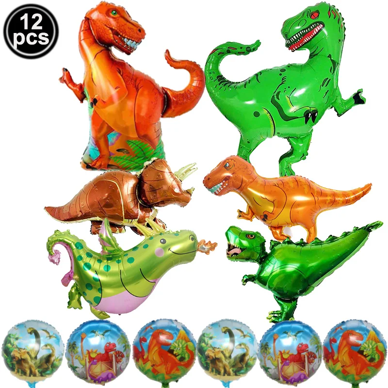 

12pcs/lot Dinosaur Balloons Birthday Decoration Jurassic World Party Supplies Dino Baby Shower Jungle 1st 3 rex Theme Happy Birt