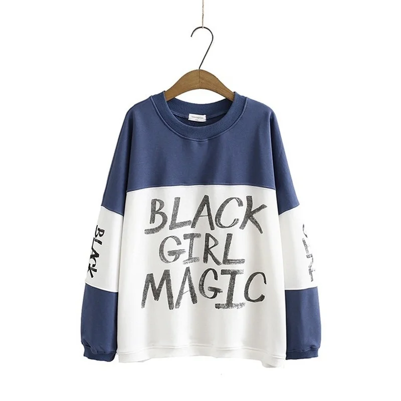 

Plus Size 2L-4XL Women's Casual Sweatshirts Long Sleeved Autumn New Cute Letter Printed Pullovers Large Size Outerwear