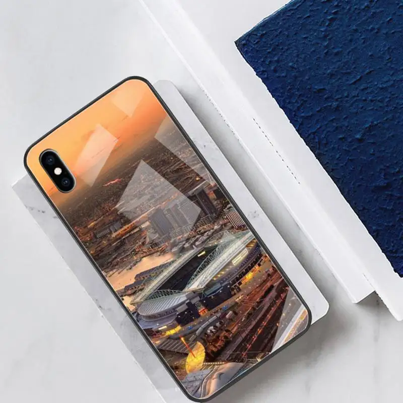 

Santiago Bernabu Stadium Glass Phone Case Back Shell For IPhone 12 11 Pro Max Cases XR XS 7 8 Plus Cover Accessories Carcasa