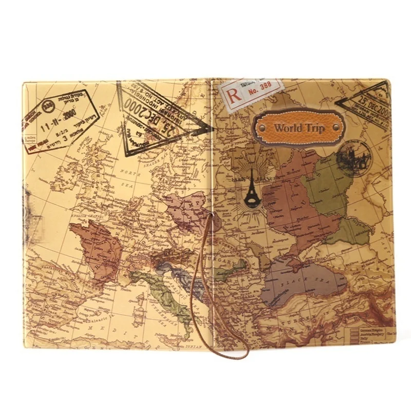 Кожаная карта мира, держатель паспорта, органайзер, футляр для карт для путешествий, Обложка для документов, горячая распродажа
