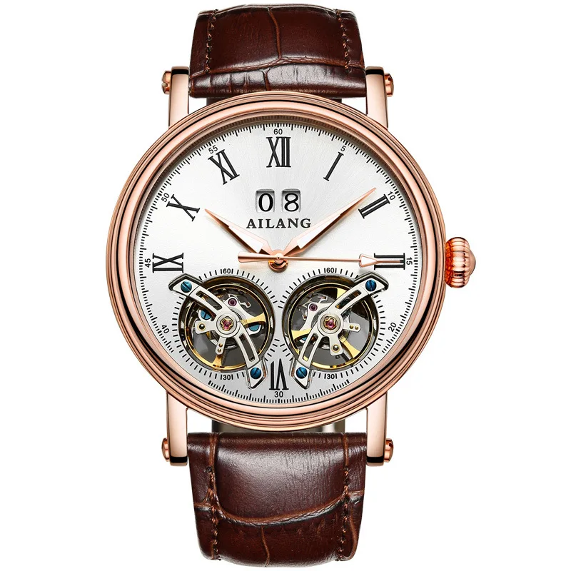 

AILANG Top-Marken-Business-Luxus Automatic Mechanical Men's Watch Sports Waterproof Double Tourbillon Luminous Men's Watch 8820