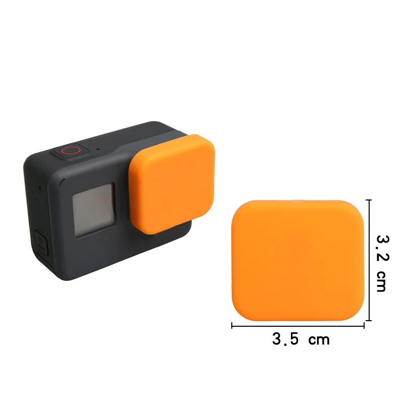 Силиконовый защитный чехол для объектива Gopro Hero 7/6/5 черный/оранжевый
