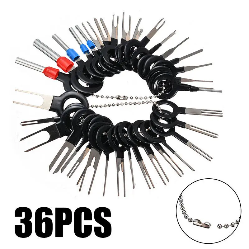 

36Pcs CarTerminal Removal Electrical Wiring Crimp Connector Pin Extractor Puller Release Pin CarTerminal Repair Hand Tools