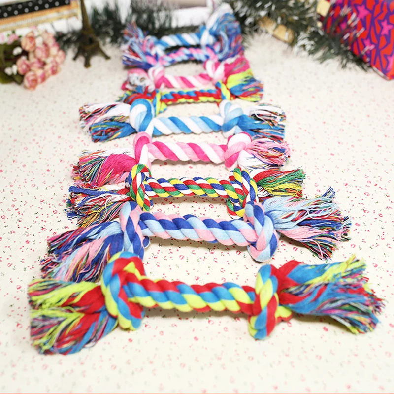 

Хлопковая Жевательная веревка для собак и щенков, прочная плетеная веревка для костей, товары для домашних животных, жевательная тренирово...