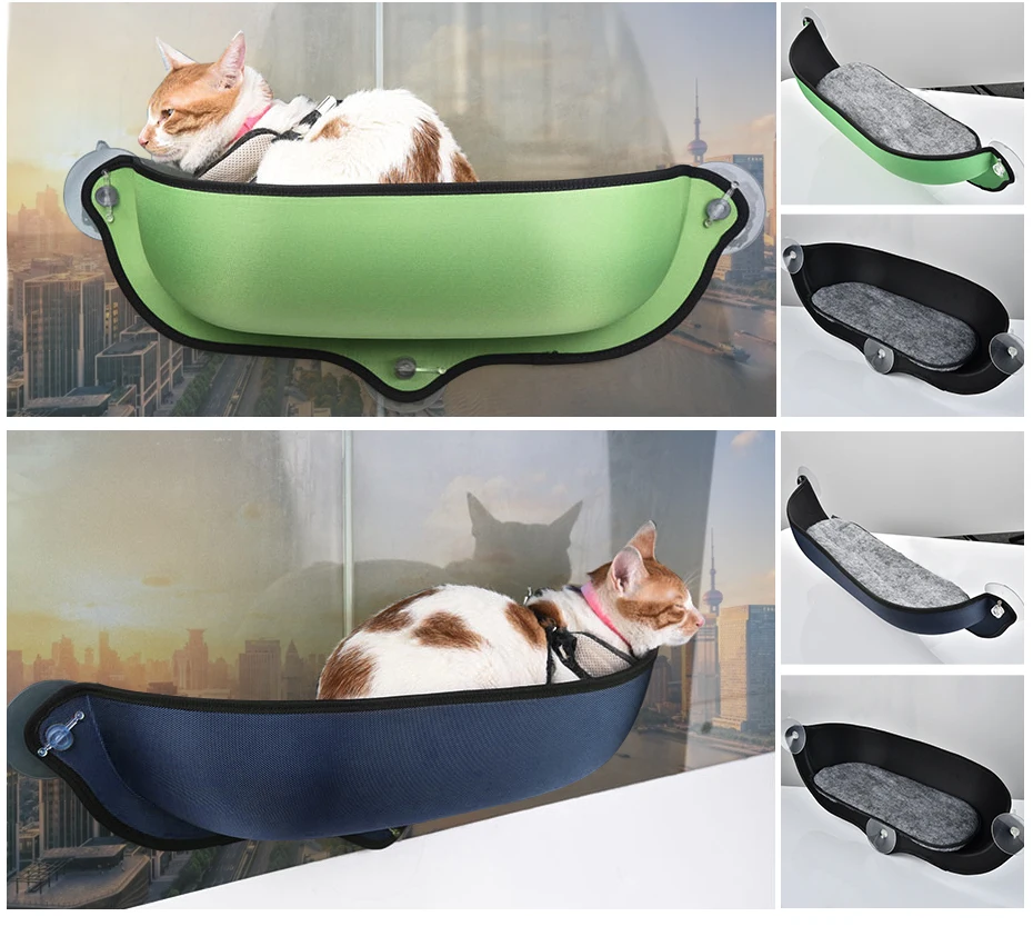 

Cat Window Hammock With Strong Suction Cups Pet Kitty Hanging Sleeping Bed Comfortable Warm Ferret Cage Cat Shelf Seat Beds