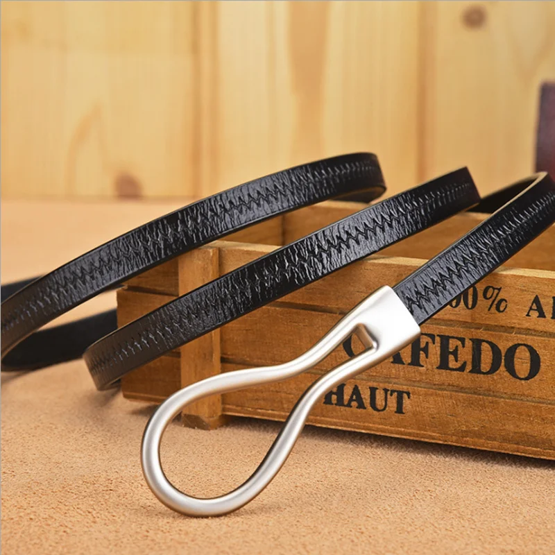 

Genuine Female Leather Belt Designer Brand High Quality Belt Binds Simplicity Belt Punch-free All Waist Accessories