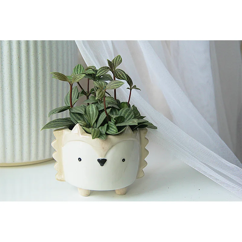

Succulent Flowerpot Lovely Ceramic Pot Hedgehog Rabbit Dog Animal Flowerpot Creative Mini Garden Bedroom Pot