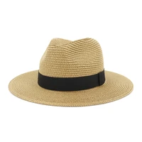drop shipping big size jazz hat lady beach oversize straw sun cap outdoors dad plain panama hats men big size fedora hats 60cm