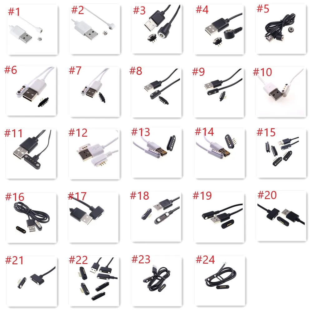 1 Set Magnetic Connector 2 3 4 5 6 Pin USB Cable Power Charge Data Male Female Spring Loaded Pogo Pin Strong Force