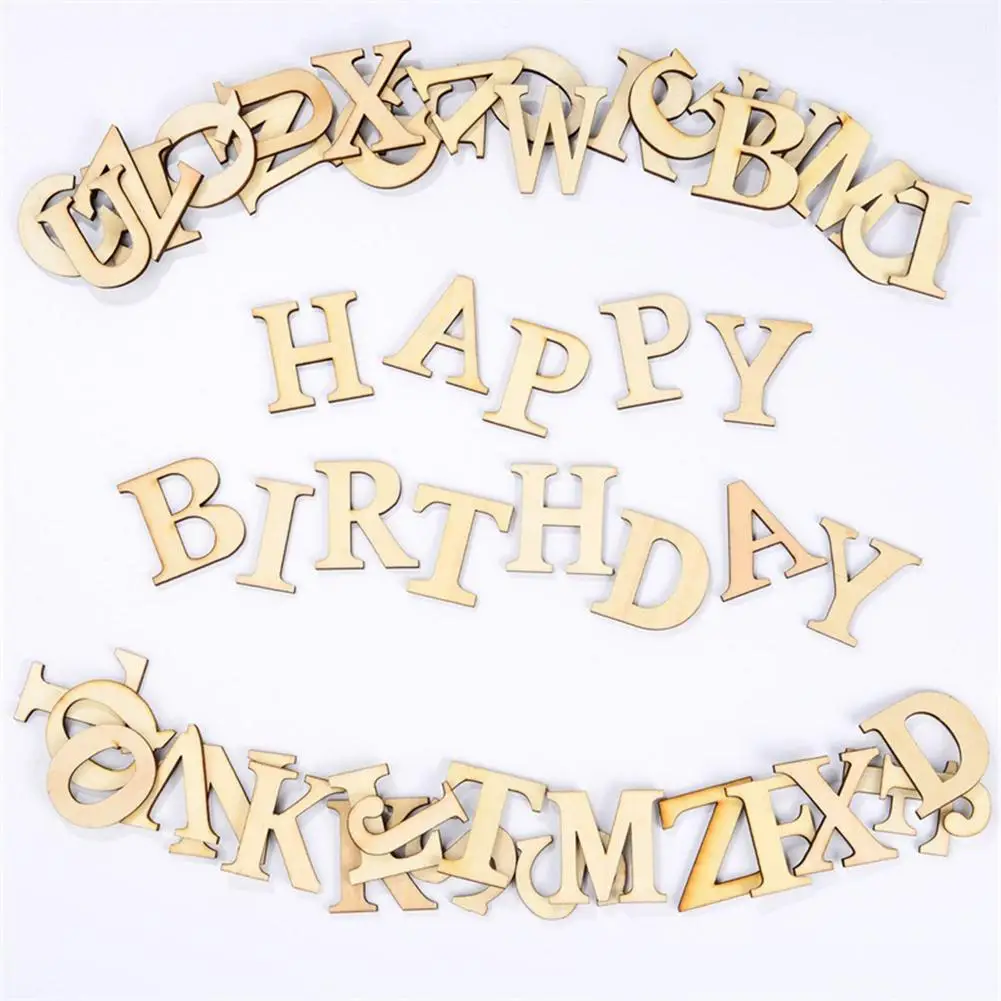 52 шт. деревянные английские простые тарелки с буквенным принтом декоративное