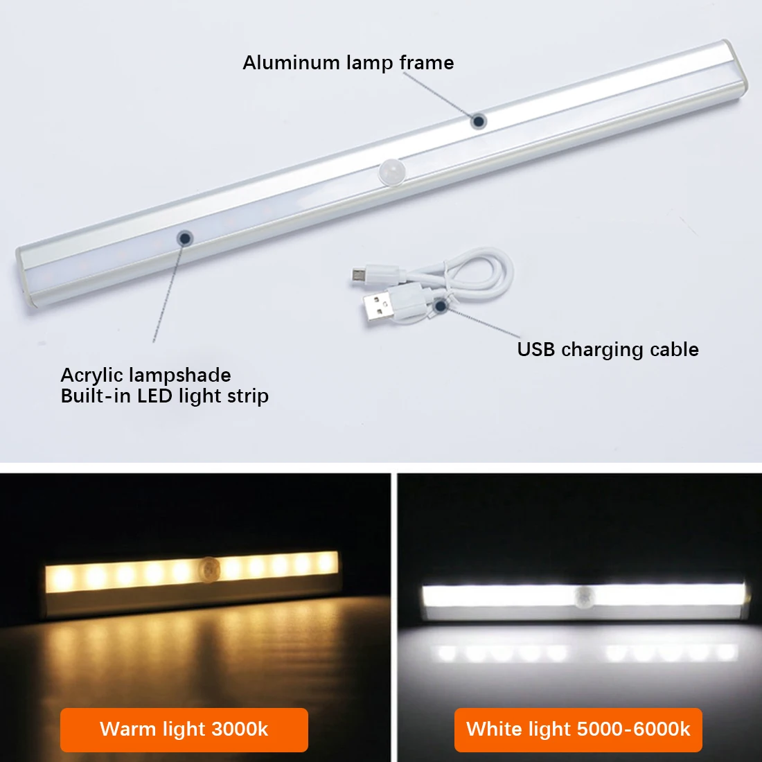 

LED Night Light Motion Sensor Wireless Night lamp For Kitchen Cabinet Wardrobe Lamp PIR Motion Sensor Portable Wireless Cabinet
