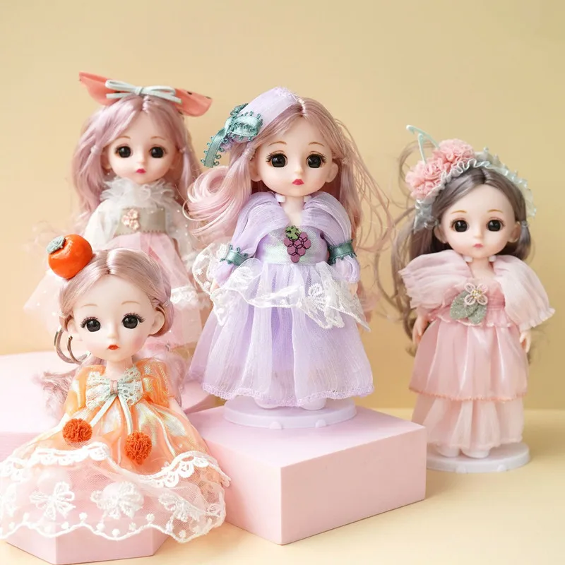 Новый 16 см брелок кукла 13 суставов подвижная BJD 3D глаза и висячая школьная сумка