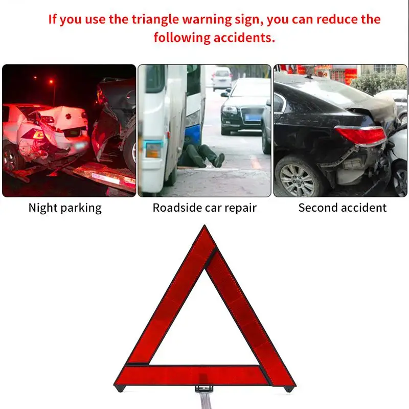 AOZBZ New Durable Car Hazard Reflective Warning Sign Breakdown Emergency Reflector Foldable Triangular | Автомобили и мотоциклы