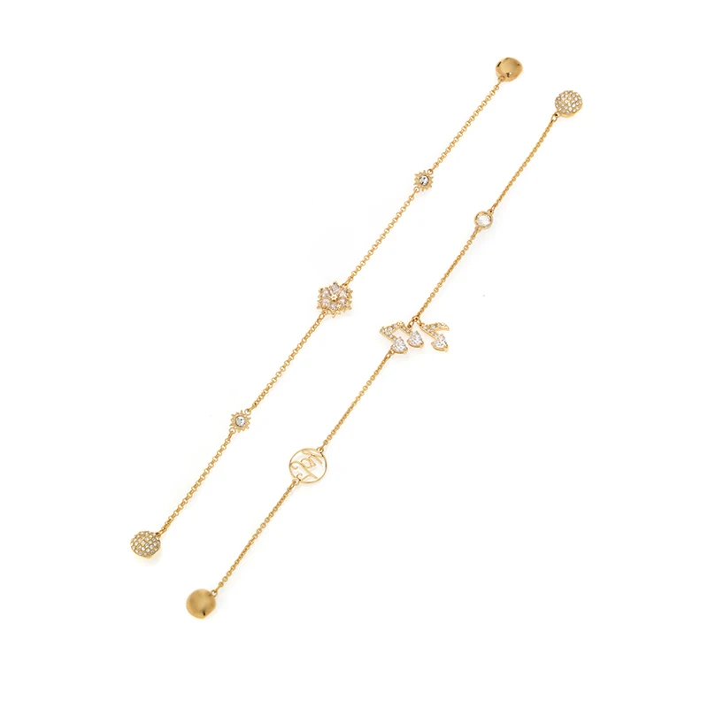 

Fashion Accessories SWA Snowflake Musical Note Decoration Crystal Stacked Bracelet Ladies All-match Birthday Jewelry Senior Gift
