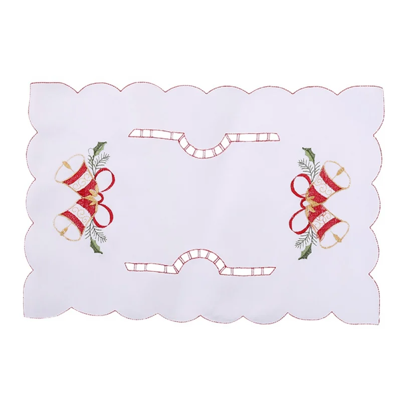 

Cyd- Christmas Embroider Hollow Dining Cup Pad Mat Festival Christmas Party Table Mat Dish Placemat Table