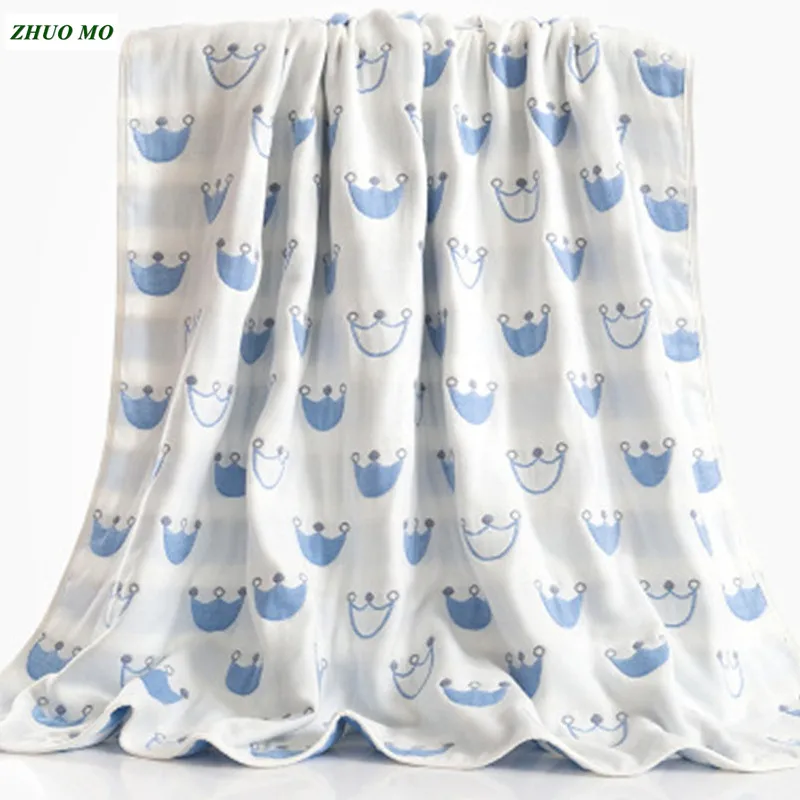 

Cartoon crown cotton blanket high quality large towel Children's gift cover soft for home cloth Throw On Sofa Bed sheets blanket