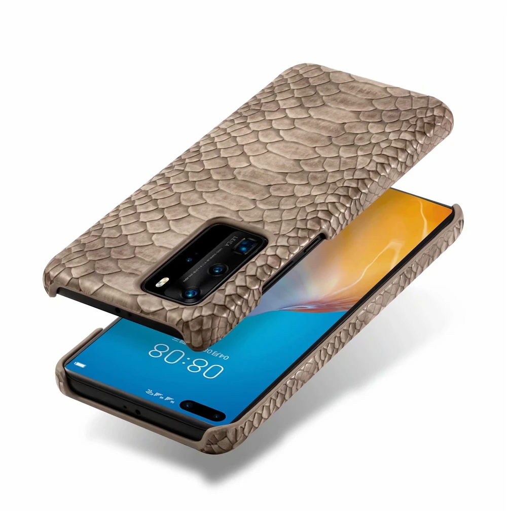 Кожаный чехол для телефона из змеиной кожи наHuawei P40 P30 P20 Mate 20 30 Pro ударопрочный