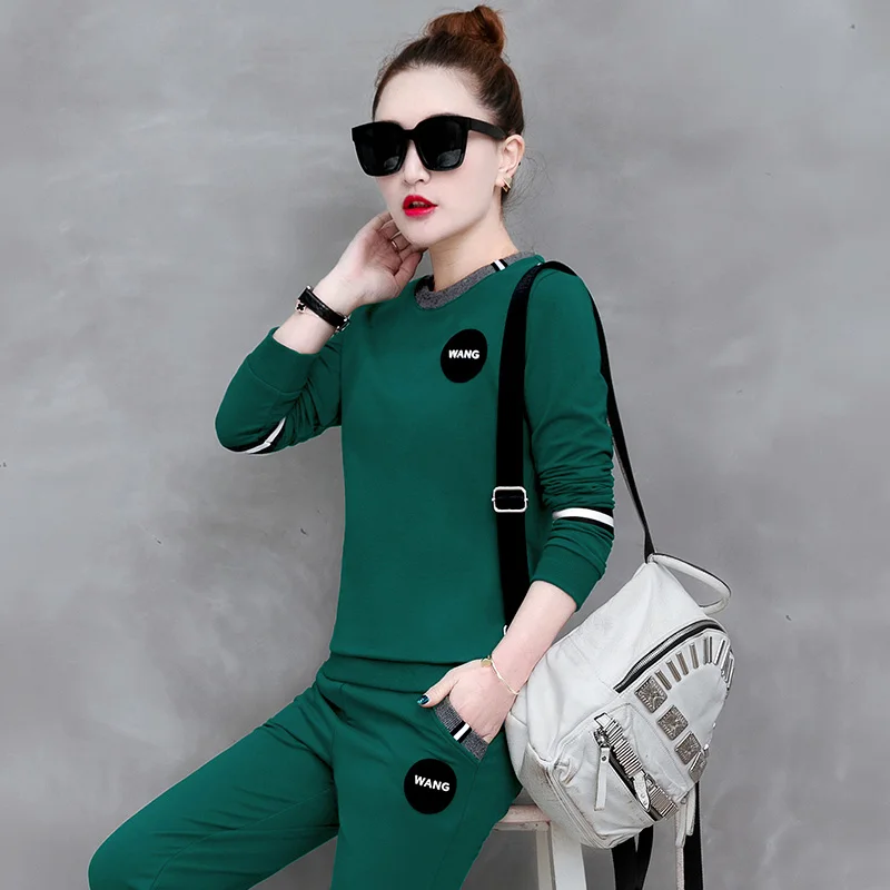 2019 Новое поступление женские модные костюмы пуловер с длинными рукавами и