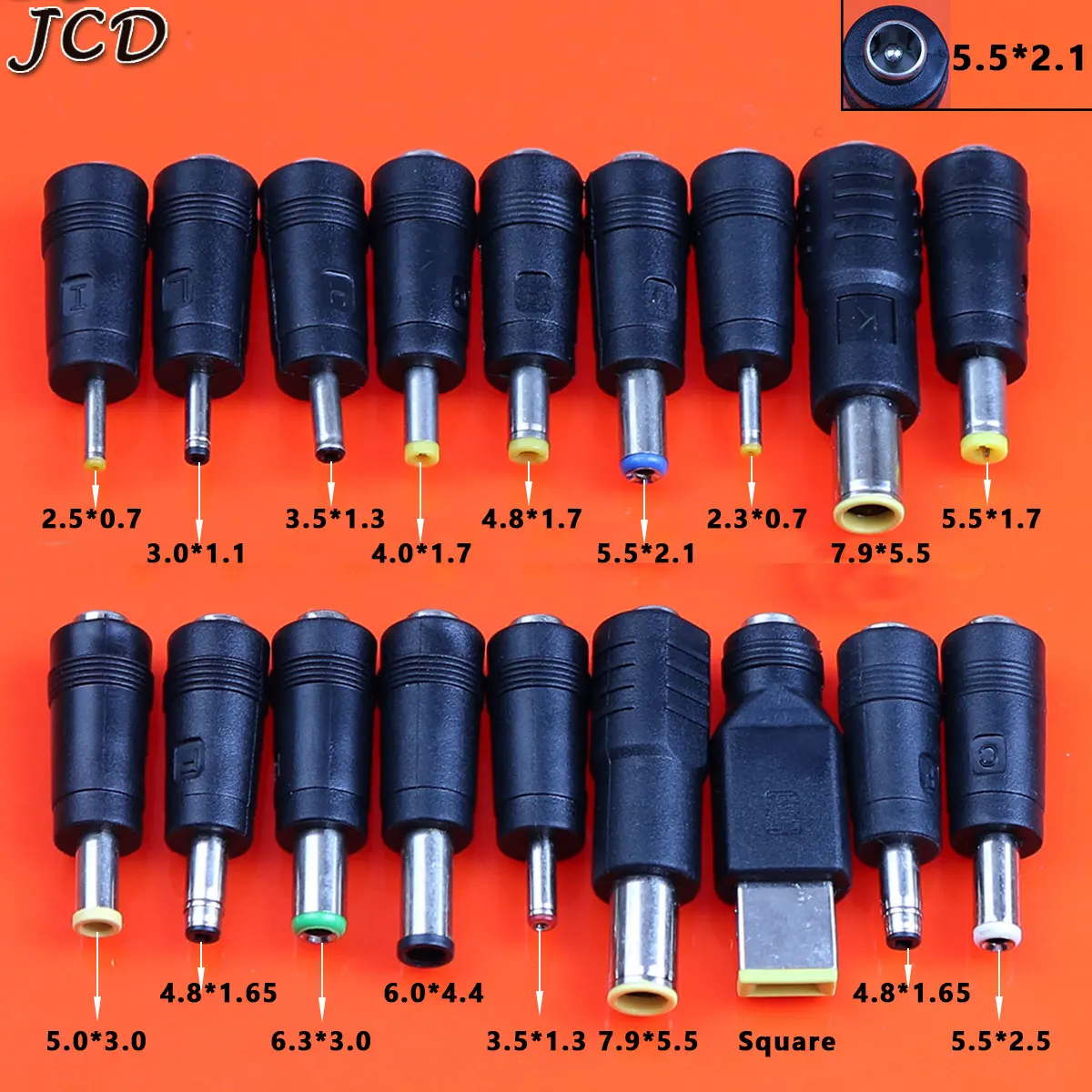 Штепсельная Вилка JCD DC 5 5*2 1 мм Мама на 2 5x0 7 4 0x1 5x2 0x3 0 8x1 65 9x5 папа адаптер питания