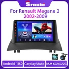 Автомагнитола Srnubi, 2 Din, Android 10, мультимедийный видеоплеер для Renault Megane 2 2002-2009, GPS-навигация, Wi-Fi, динамик MP5, DVD