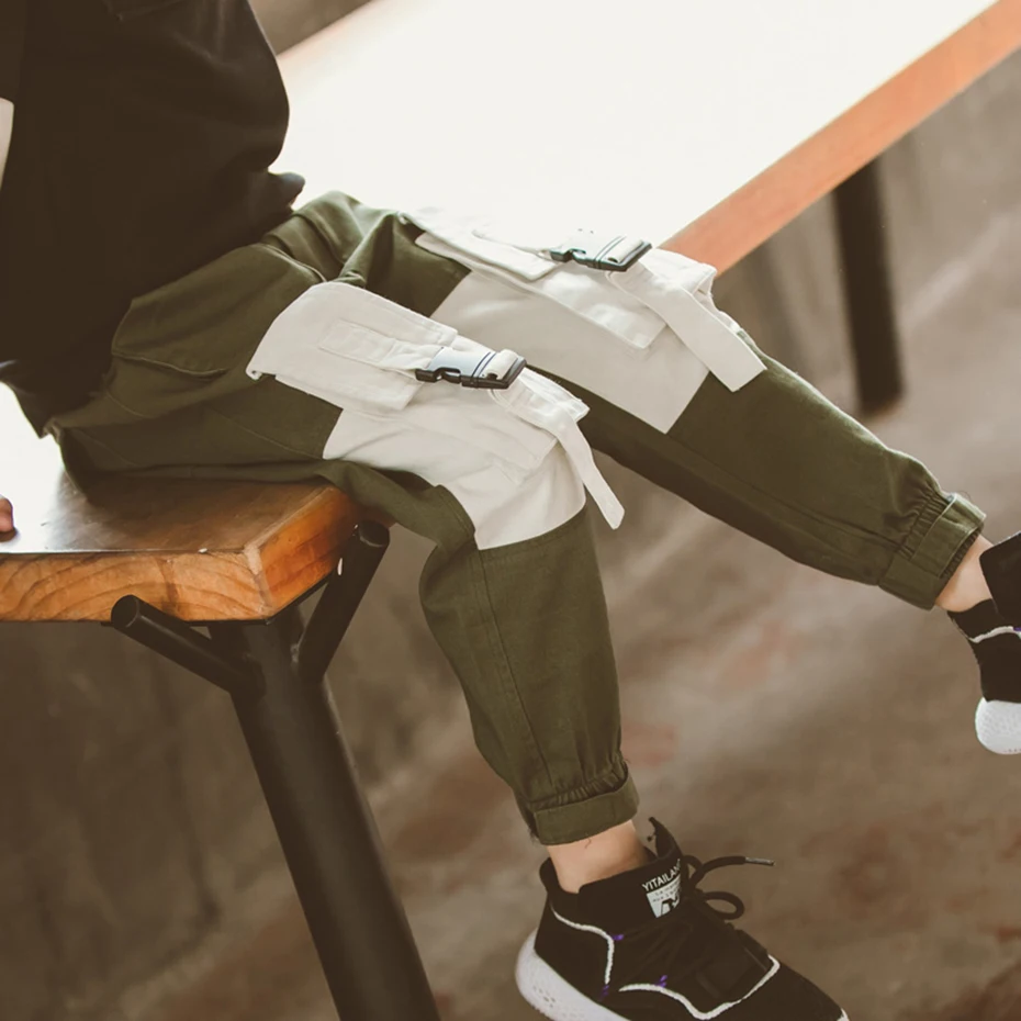 Штаны для мальчиков штаны в стиле пэчворк детские брюки с эластичной резинкой на