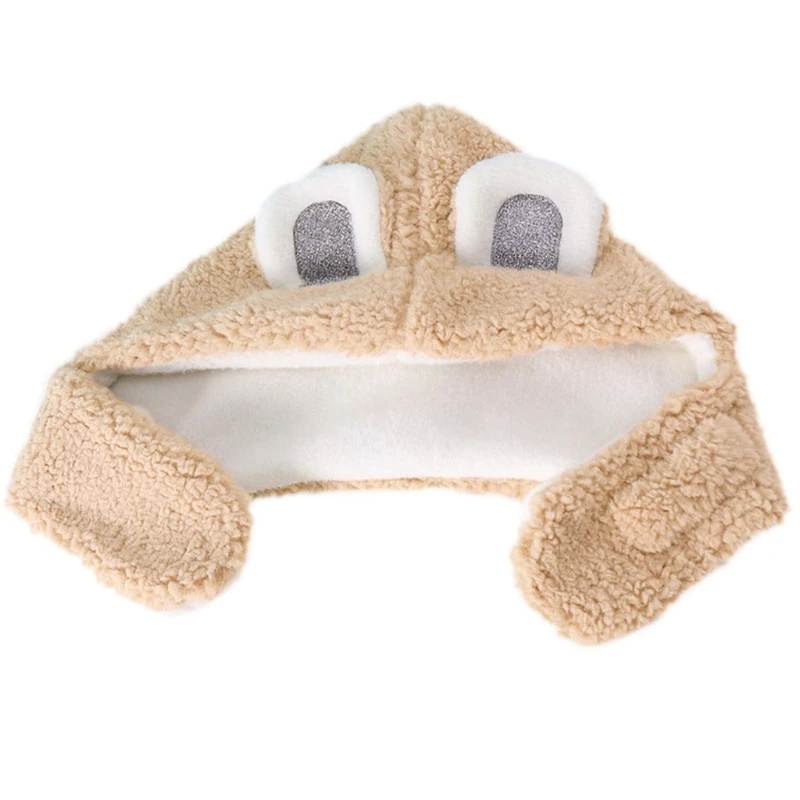 

Kids Cute Bear Ears Hooded Scarf Hat Winter Fluffy Plush Earflap Cap Neck Warmer M5TE