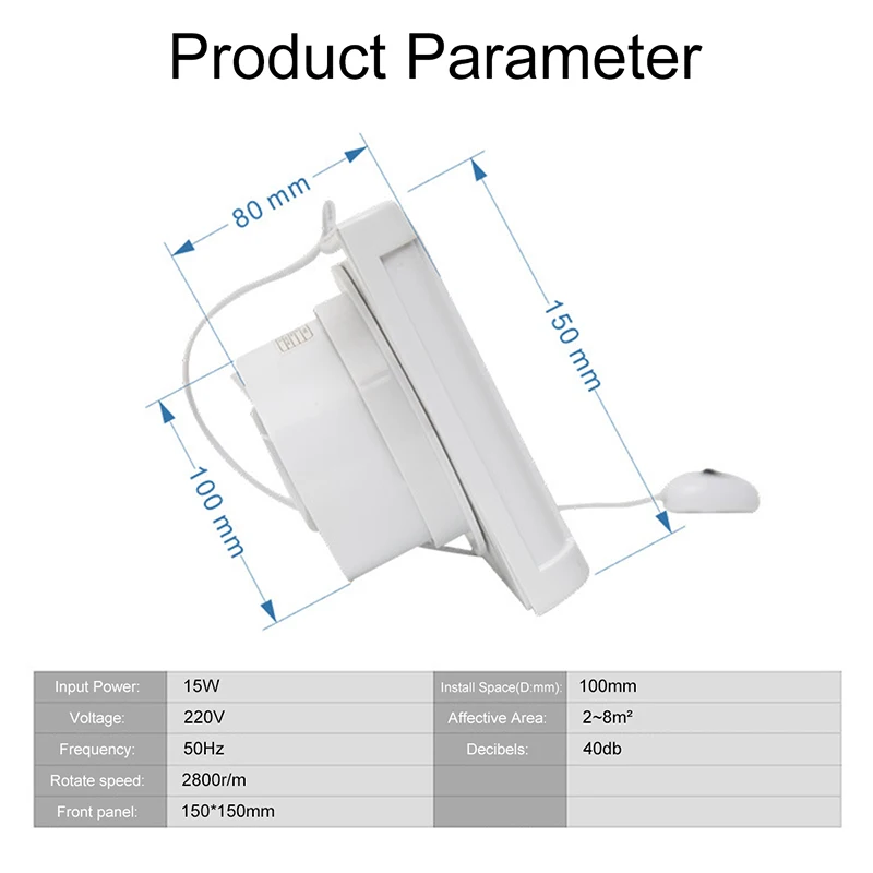 Мощный вытяжной вентилятор 15 Вт 4 дюйма бесшумный 220 В 100 мм для окон Настенная