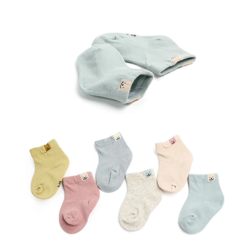 1 пара осенне весенние однотонные хлопковые носки для новорожденных| |