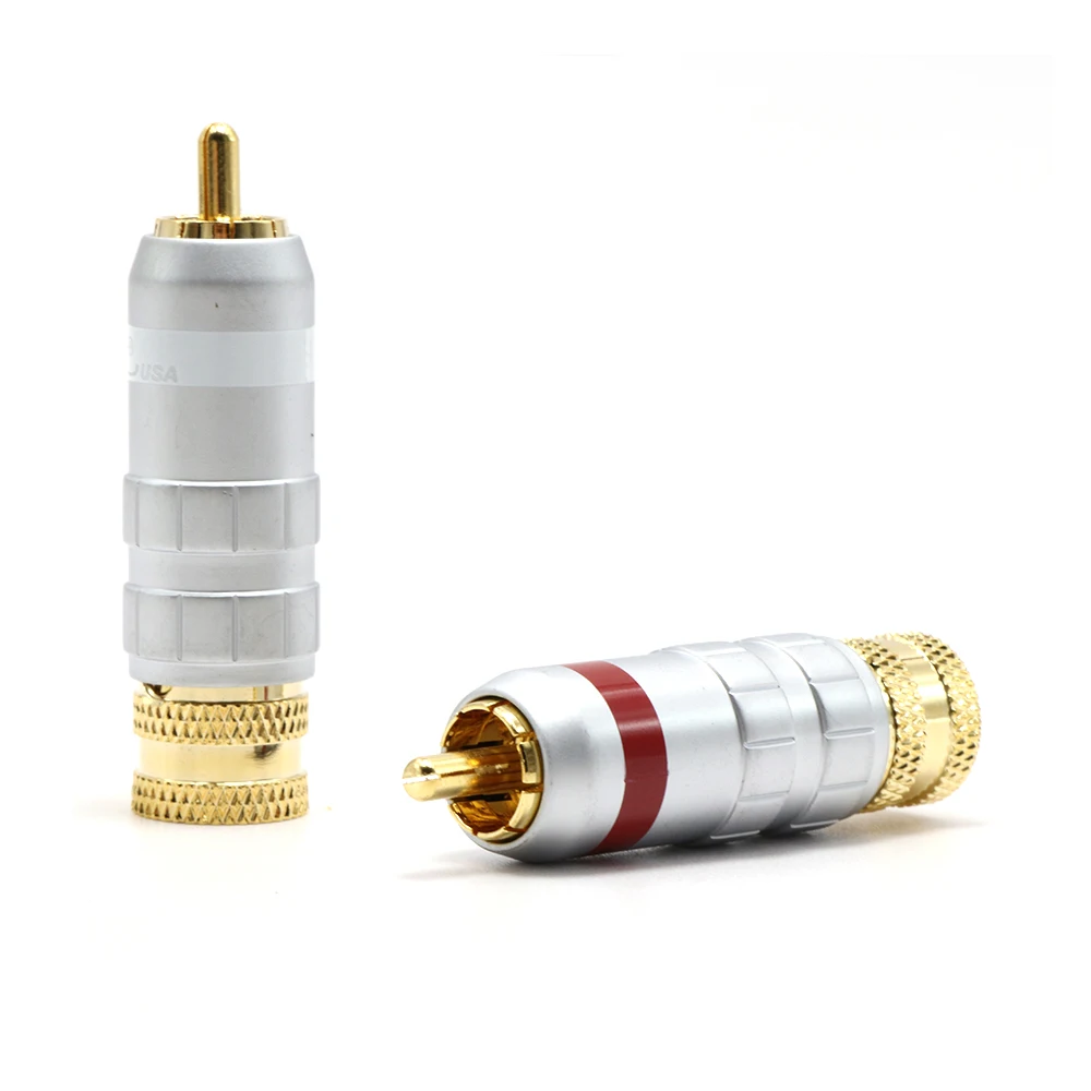 4 шт. позолоченный штекер RCA для припоя из латуни|rhodium plug|rca rhodiumsolder rca connector |