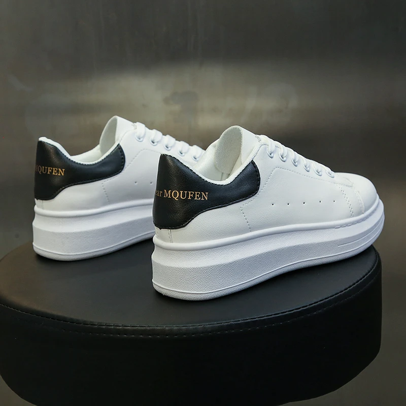 

Thick-soled White Women Sneakers Fashion Flat Shoes Lightweight Soles Non-slip Wear-resistant Skateboard Shoes for Girls