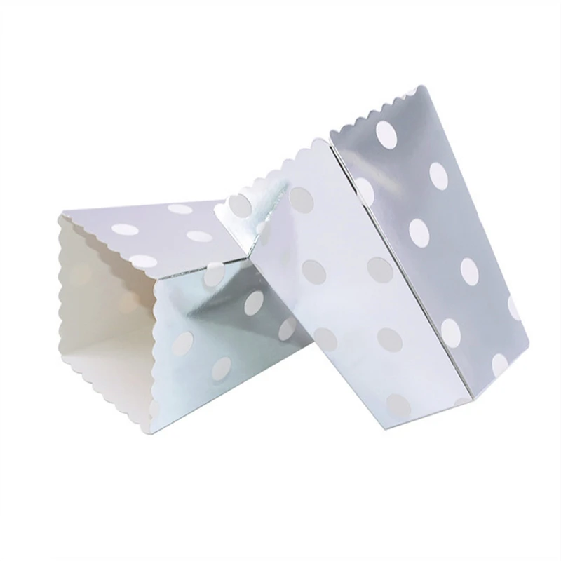 12pcs Wedding Birthday Movie Party Tableware Gold/Silver stiff paper Popcorn Boxes Pop Corn Candy/Sanck Favor Bags | Дом и сад
