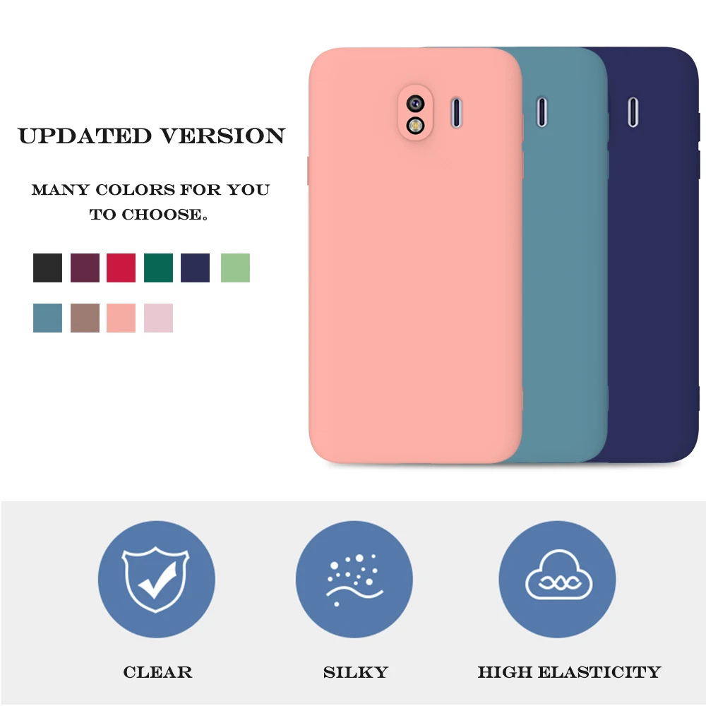 Яркий однотонный Мягкий силиконовый чехол для Samsung Galaxy J3 J4 J6 J7 J8 2018 мягкий матовый