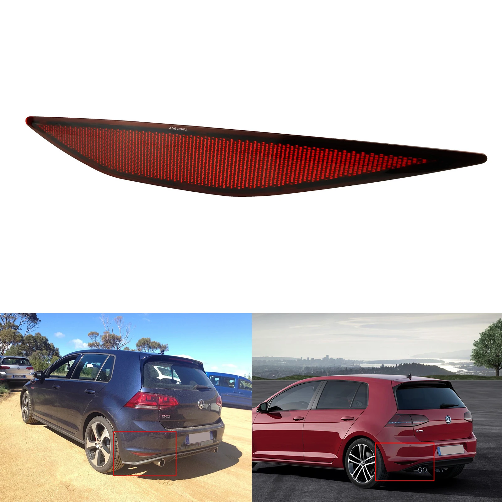 

ANGRONG 1X для VW Golf MK7 VII 2012-2016 левый N/S красный объектив задний бампер отражатель со стороны пассажира