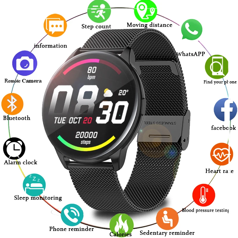 

LIGE 2021 New Smart Watch Man Woman Heart Rate Blood Pressure Sleep Monitoring Men Women Waterproof Smartwatch For Android IOS
